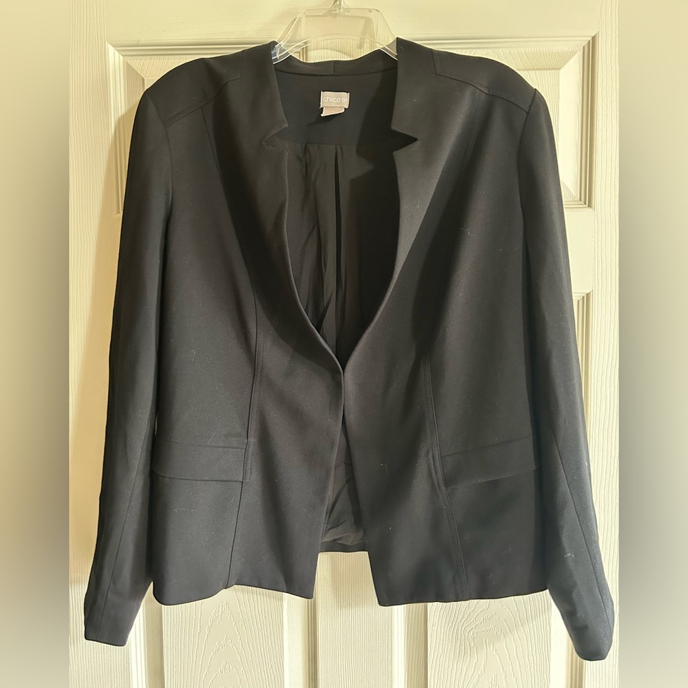 Chico's Black Blazer Tailored Suit Jacket